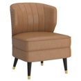 thumbnail image 1 of Chaise d’appoint moderne en similicuir, brun roux, 1 of 7
