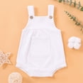 thumbnail image 2 of NOLDARES Newborn Baby Girl Romper Knitted Ruffle Sleeve Bodysuit Jumpsuit Toddler Cute Summer Clothes(White,9-12 Months), 2 of 5