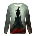 thumbnail image 5 of Tnhcen Chandail en Molleton Oversize à Col Rond pour Femmes Automne Halloween - Chandail Imprimé Effrayant à Manches Longues Décontracté Quotidien & Coupe Ample pour P-3TG, 5 of 5