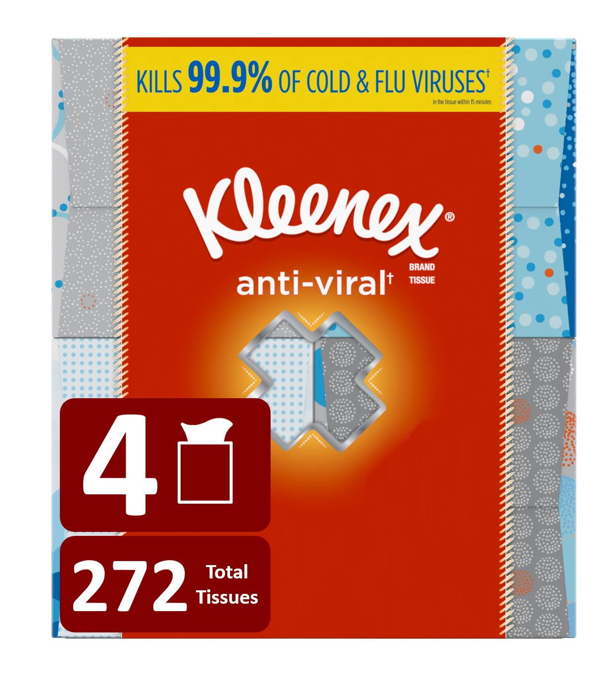 **SUPER SALE** KLEENEX FACIAL TISSUES SPECIAL ANTI-VIRAL 4 PACK FREE SHIPPING 