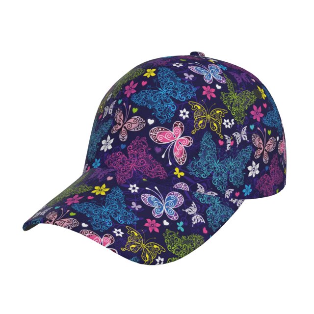 Balery Colorful Butterflies Gorra de béisbol de tamaño ajustable para correr, entrenar y actividades al aire libre. Gorra de papá para todas las estaciones.