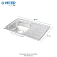 thumbnail image 3 of Fregadero para Cocina con Escurridero Derecho de Acero Inoxidable Satinado, Mezcladora Premium con Dos Tipos de Chorro y Cuello Extensible. Incluye Accesorios de Instalación, 3 of 11