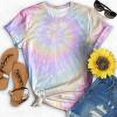 thumbnail image 1 of Femmes Tops Femmes Été Tops 2023 Mode Femme Causale Impression Col Rond Blouse Manches Courtes T-Shirt Été Tops Rose XXL, 1 of 3