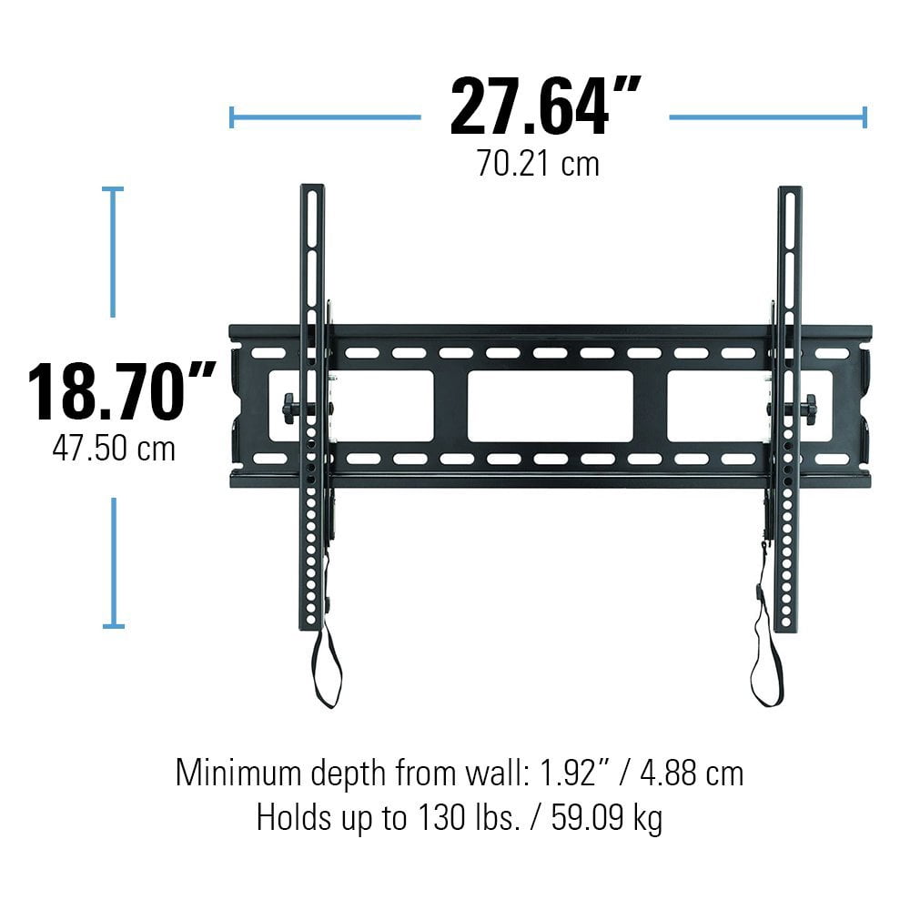SANUS Tilt TV Wall Mount for 37 to 80 inch TVs or 130lbs – 10 degree Tilt, Low Profile, DIY Install