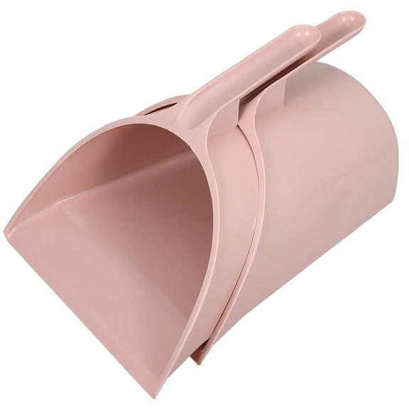 BESTONZON 2pcs Mini Dustbin Hand Dust Pan Pink Plastic Polished Surface Indoor Cleaning