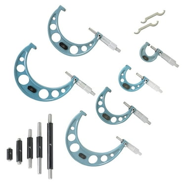 labwork Outside Diameter Micrometer 0-6 Inch Precision Outside Diameter Micrometer Tool with Carbide Tip 6 Pieces