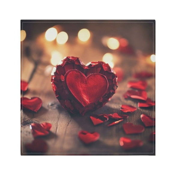 Napkin Satin Napkin 20*20Inchx1 Kitchen Towel Dinner Plate Towel Decorative Towel Napkin Tea Towel Suitable For Kitchen Table Valentine's Day Love