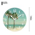 thumbnail image 2 of 14 Inch Wall Clock Battery Operated Silent Clock Decorative for Office, Kitchen, Outdoor, Living Room，Pretty Tropical Beach Palm Tree Holiday Ocean Natural, 2 of 4