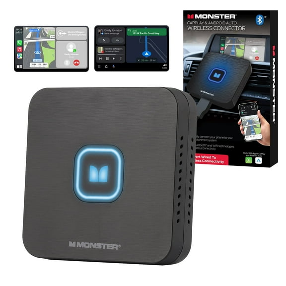 Monster Wireless Adapter for Apple CarPlay and Android Auto, Plug-and-Play
