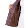 thumbnail image 5 of DARING DIVA Women's Plus Plaid Lapel Jacket Work Single Breasted Blazers Burgundy 1X, 5 of 6