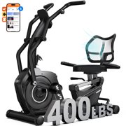 LNOW Recumbent Exercise Bike for Home,Light Commercial High-end Recumbent Bike with Arm Exerciser,Bluetooth App,Heart Rate, Low-Impact Cardio & Physical Therapy