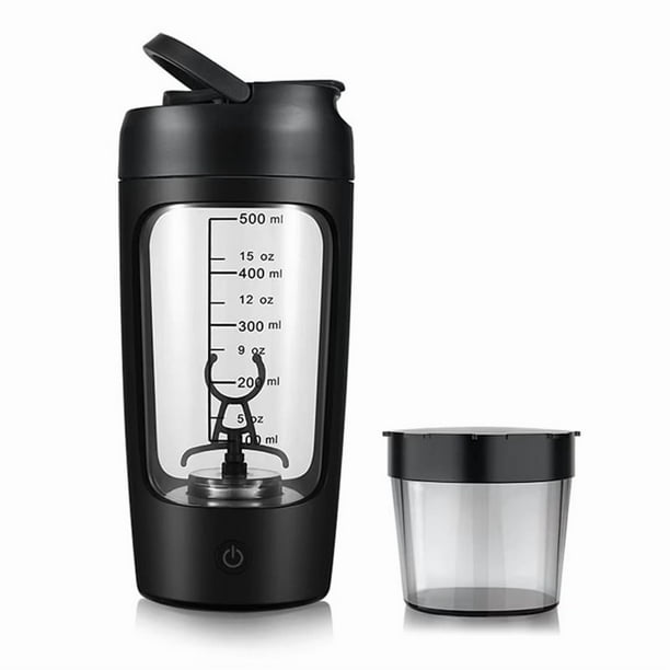 Botella Mezcladora de Proteínas Eléctrica, Portátil, Recargable, 1200 MAh, Mezcladora Automática, Mezcladora, Color Negro
