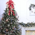 thumbnail image 5 of Adorno para árbol de Navidad de arpillera a cuadros rojos, lazo grande, adorno para árbol de Navidad para interior y exterior, 5 of 5