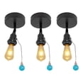 thumbnail image 1 of FSLiving RV Adjustable Wall Light with Amber Zipper Switch,12V Black RV Decorative Ceiling Mount, E26 2700K Bulb Included Industrial Semi Flush Mount for RV Camper - Set of 3, 1 of 6