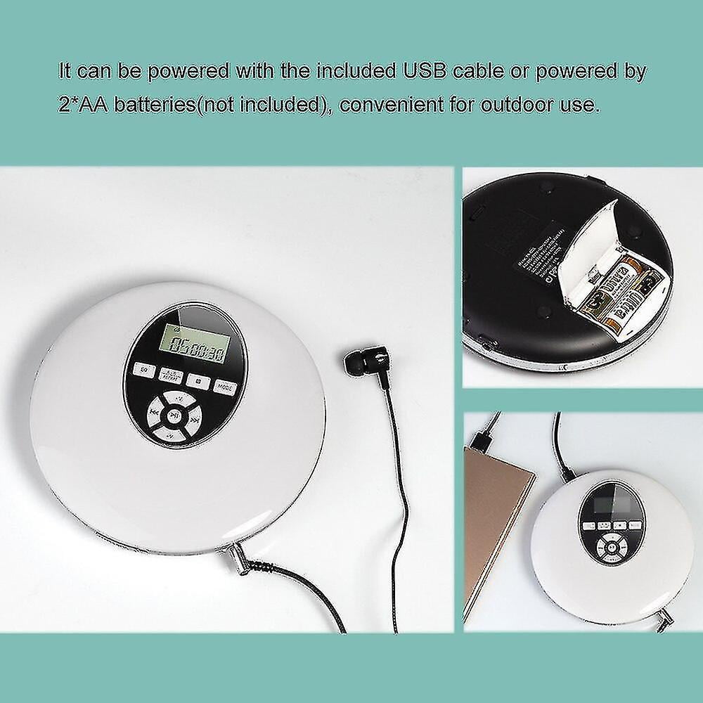 Cd Players Recorders Round Style Portable Cd Player Headphone Hifi Music Reproductor Cd Walkman Discman Player With Aux