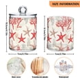 thumbnail image 5 of Yayeee 2 Pack Qtip Holder Bathroom Cotton Swab Canister with Lid Clear Dispenser Set, Brown Starfish, 5 of 6