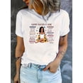 thumbnail image 2 of Chic Floral & Letter Print Women's T-Shirt - Casual Crew Neck, Short Sleeve, Stretchy Polyester Blend, Machine Washable - Perfect for Summer, 2 of 8
