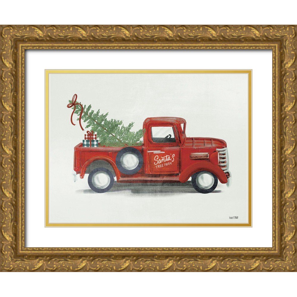 House Fenway 18x15 Gold Ornate Wood Framed with Double Matting Museum Art Print Titled - Santas Tree Farm