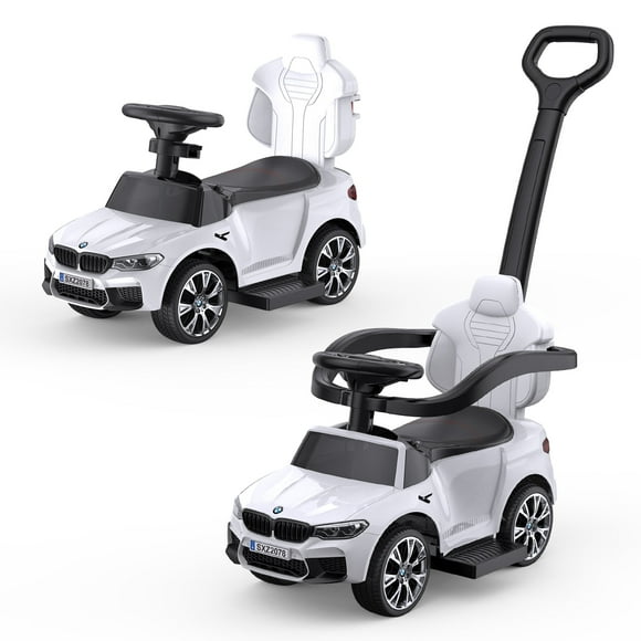 Push Cars for 1-3 Years Old Kids Boys Girls, 4-in-1 Ride On Cars with Horn, Music, LED Lights and Controllable Push Handle
