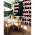 thumbnail image 5 of Pink Bow Cake Outdoor Curtains for Patio, Black Pink Striped Linen Love Vintage Privacy Drapes Grommet Waterproof Outside Curtains for Porch/Cabana/Balcony 54"x 84", 1 Panel, 5 of 9