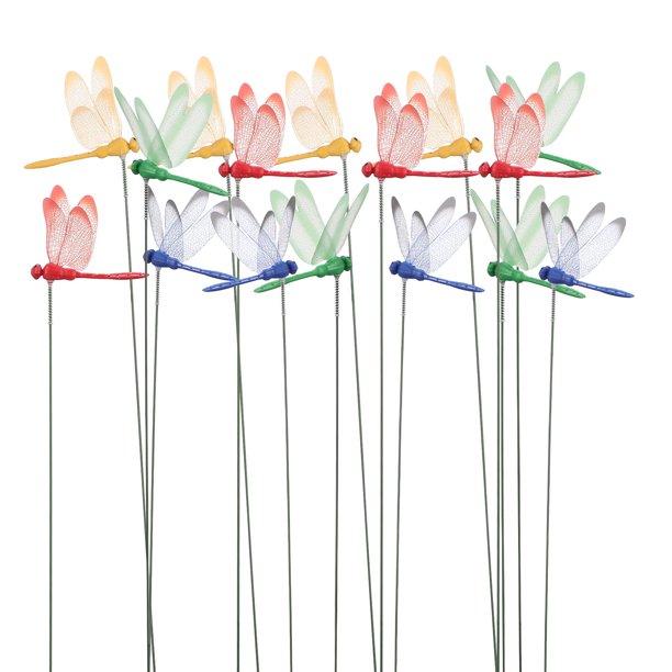 MERRYHAPY 16Ud Figuritas De Libélulas Decorativas En PVC Con Movimiento Para Exterior Y