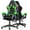 Green With LED Lights, variant on Bigzzia Gaming Chair with LED RGB Lights,PU Leather Computer Chair with Adjustable Lumbar Support,High Back Video Game Chair with Swivel Seat and Headrest, Black