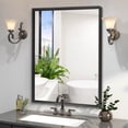 thumbnail image 6 of Yesurprise Bathroom Wall Mirrors 48x30 Inch Wall Mounted Hanging Plates Mirror Modern Metal Framed Rectangular Mirror, 6 of 8