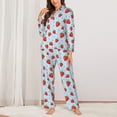 thumbnail image 2 of Balery Strawberry Pattern Pajama Sets for Women Long Sleeve 2 Piece Sleepwear Loungewear Sets Soft PJ's with Pockets Long Sleeve Comfy Pj Sets-Medium, 2 of 7