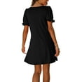 thumbnail image 7 of SELONE Beach Dresses for Women Summer Dresses Casual Short Sleeve V Neck with Pockets Summer Solid Color Fashion Beach Classy Y2K Soft Basic Hawaiian Dresses Plus Size Dress for Women Black XL, 7 of 7