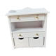 thumbnail image 2 of Mesita de noche de madera para casa de muñecas a escala 1/12, mueble de juego de simulación para casa de muñecas, cajón blanco, 2 of 9