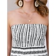 thumbnail image 5 of INSPIRE CHIC Women's Tube Maxi Dress Smocked Long Floral Boho Dresses XS White, 5 of 6
