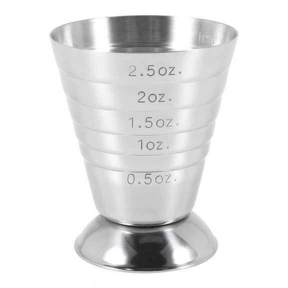 Qtmnekly Measuring Shot Cup Ounce Jigger Bar Cocktail Drink Mixer Liquor Measuring Cup Mojito Measurer Milk Coffee Mug Stainless Steel Stainless Steel Silver