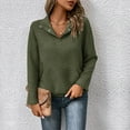 thumbnail image 4 of Siilsaa Womens Hoodies Womens Sweatshirt Casual Long Sleeve Crewneck Lightweight Pullover Tops Loose Sweatshirts Green,XL, 4 of 5