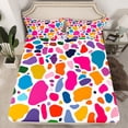 thumbnail image 2 of Manfei Colorful Graffiti Full Size Sheets,Modern Geometric Pattern Bed Sheets,Watercolor Print Sheet Sets For Girls Kids,Microfiber Bedroom Decor,4-Piece, 2 of 7