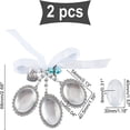 thumbnail image 2 of 2pcs Lacy Oval Photo Charm Memorial Boutonniere Bouquet Charm Pin Silver Picture Frame Memorial for Photo Pendant Jewelry Making, 2 of 6