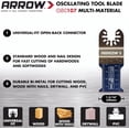 Arrow OSC10710 Standard Wood and Nail Oscillating Tool Blade for Wood