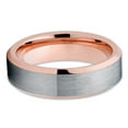 thumbnail image 2 of 6mm Silver Tungsten Ring,Rose Gold Wedding Ring,Tungsten Carbide Ring,Engagement Ring,Anniversary Ring,Comfort Fit, 2 of 4