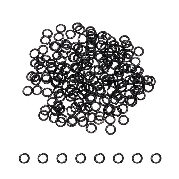 Uxcell 200 Pcs Open Jump Rings, 4mm Split Metal O Ring 0.7mm Thick Keychains Connector Ring for Jewelry Making DIY Necklaces Bracelet Earrings Craft Making, Black