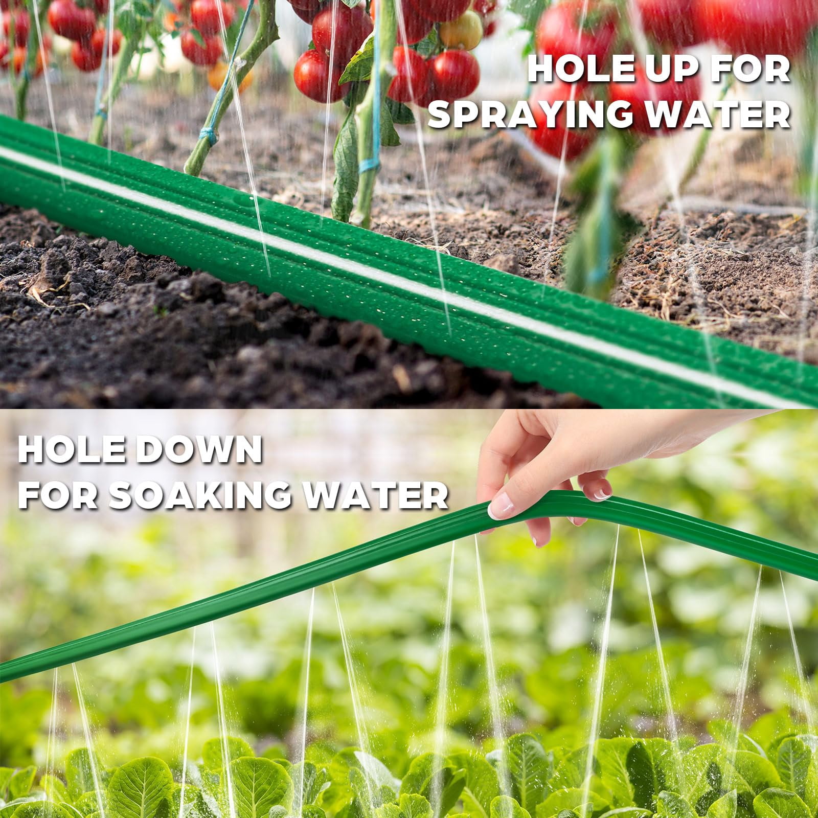 Sprinkler Hose With Holes 25ft 2pack  Heavy Duty Watering Garden High-efficiency Sprinklers System For Lawn And Staples