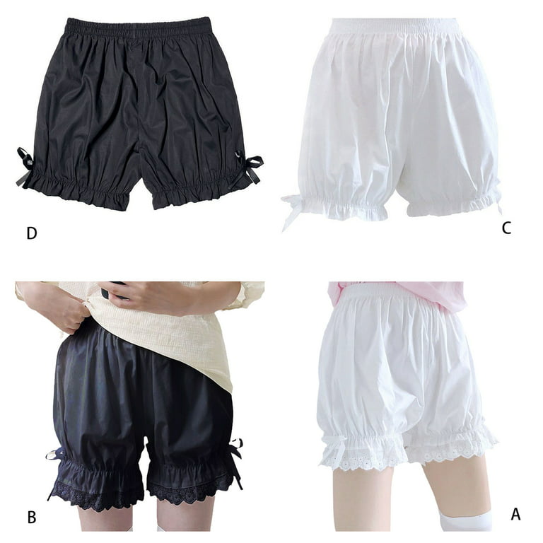 Women Stretch Ruffle Lolita Cosplay Shorts Bloomers Underwear Knickers  Safety Shorts Hot Pants