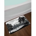 thumbnail image 2 of Lake Forest Bath Mat, Forest Tree River and Flying Bird Silhouettes Landscape, Plush Bathroom Decor Mat with Non Slip Backing, 29.5" X 17.5", Grey Taupe Grey, by Ambesonne, 2 of 2