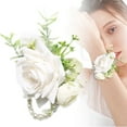 thumbnail image 2 of Clearance! Artificial Flowers Decoration FNGZ Wrist Flower Set Flower Set Artificial Hand Flower and Boutonniere Set for Homecoming Graduation Prom Bridal Wedding Party, 2 of 9