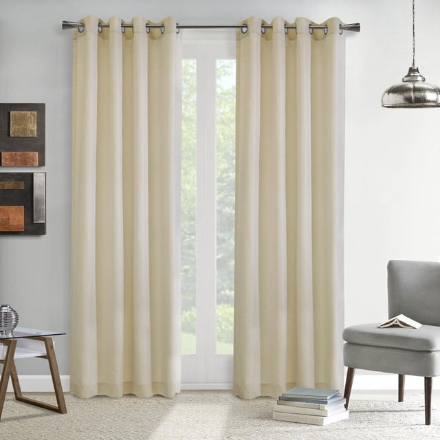 Loft Living Barbra Light Filtering Textured Grommet Single Curtain Panel 52" x 84" in Powder Pink