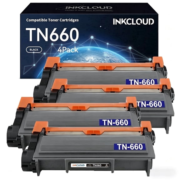 TN660 Black Toner Cartridge Compatible for Brother TN-660 for HL-L2300D HL-L2365DW HL-L2340DW HL-L2320D DCP-L2520DW DCP-L2540DW Printers (4 Pack)