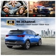 thumbnail image 4 of NEXPOW 4K 3 Channel Dash Cam Front Rear Cabin, WDR Night Vision, 170° Wide Angle, Built-in WiFi App Control, 4K+1080P+1080P, G-Sensor, 32GB SD Card, Loop Recording, 24H Parking Mode, 4 of 11