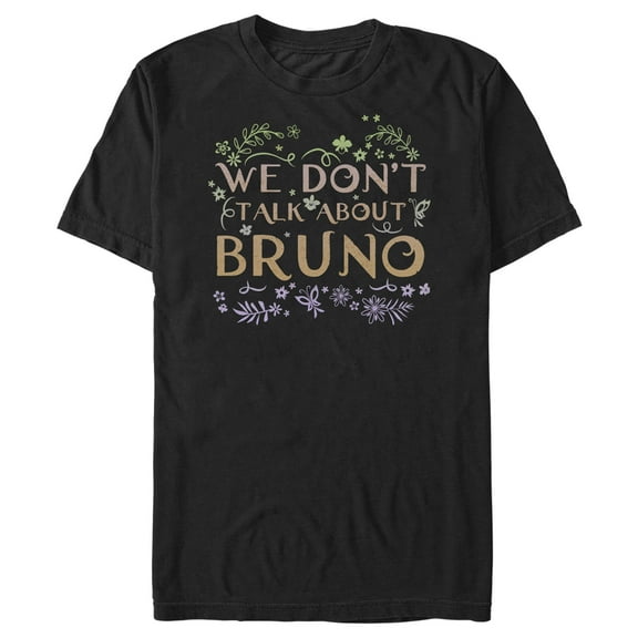 Men's Encanto We Don't Talk About Bruno Tropical Leaves  Graphic Tee Black Small