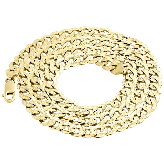 Mens Real 10K Yellow Gold Diamond Cut Fancy Miami Cuban Chain 8.5mm Necklace 28"
