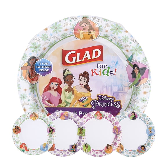 Glad for Kids - 10" Round Paper Plate - 30ct - Floral Frames - MIXED PACK