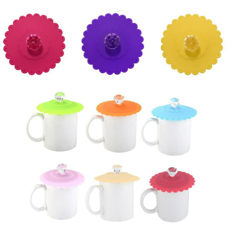 Silicone Cup Lid Glass Drink Cover Anti Dust Coffee Mugs Suction