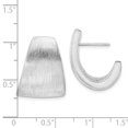 thumbnail image 4 of Sterling Silver Rhodium-Plated Etched J-Hoop Earrings, 4 of 4